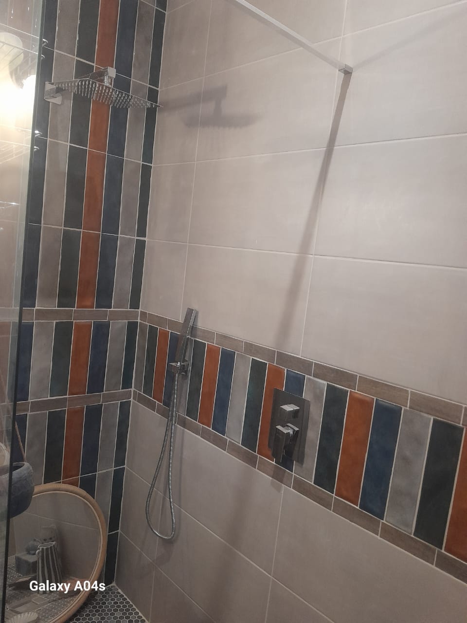 Shower with Decorative Tiling